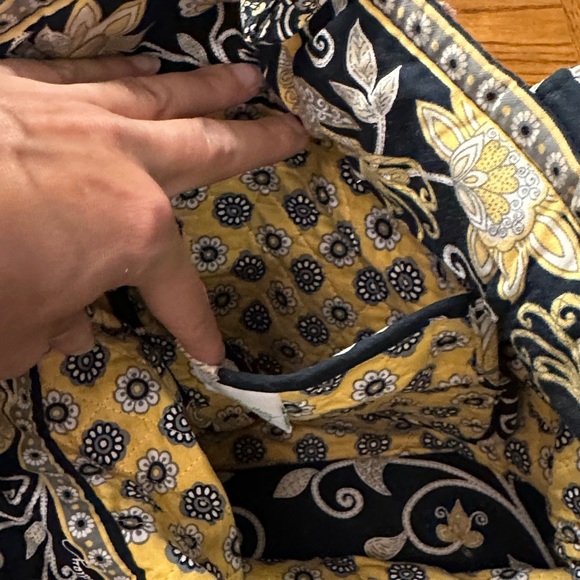 Vera Bradley Black and Gold Floral Shoulder Bag - Picture 5 of 6
